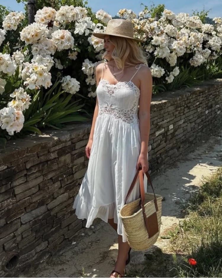 Zara Pleated And Crocet Lace Dress - Image 1