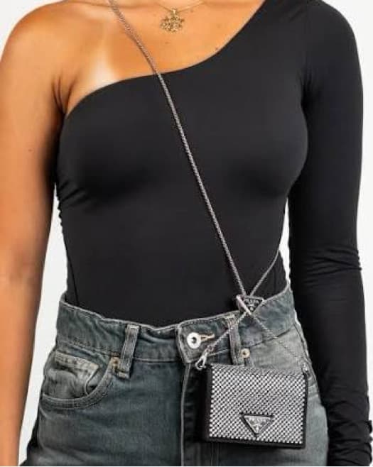 Prada Crystal-Embellished Chain Wallet - Image 4