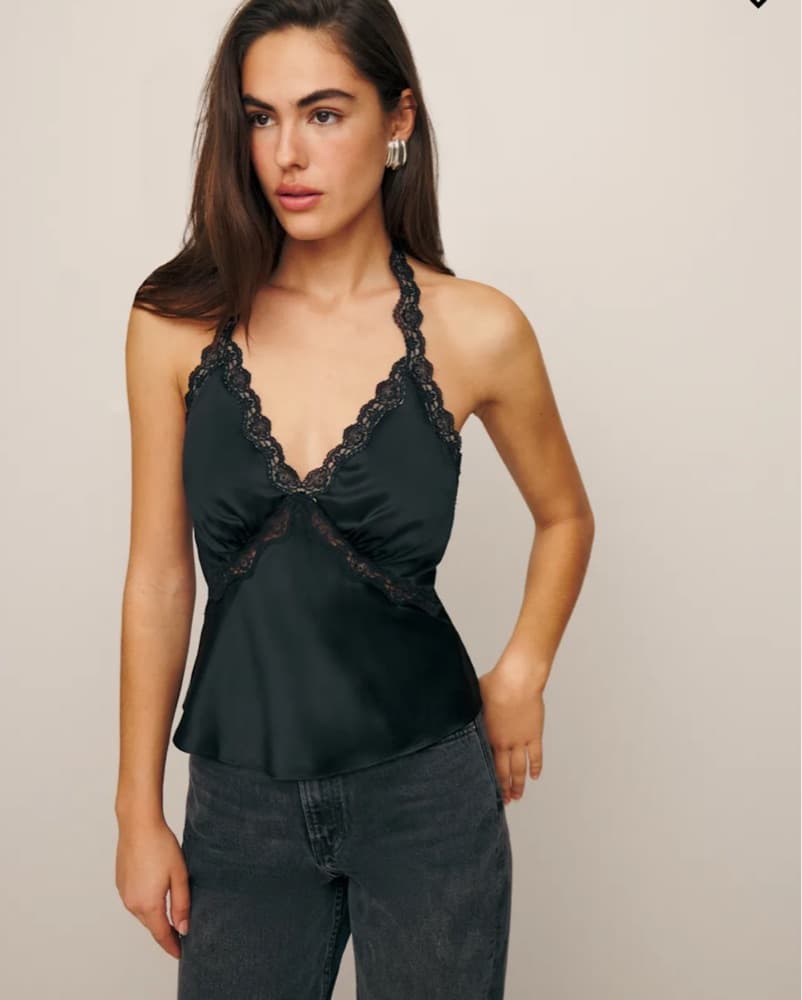 Reformation Black Monica Silk Top - Image 1