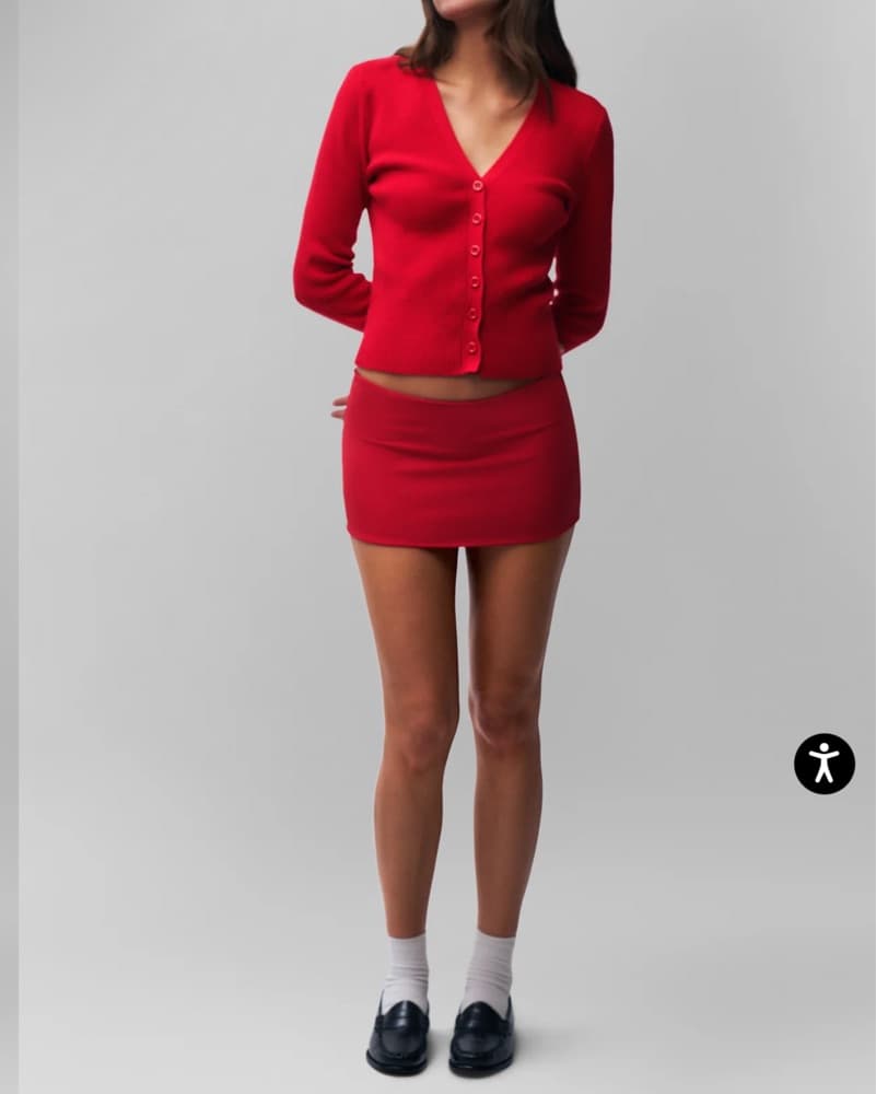 Guizio Micro Mini Skirt red - Image 2