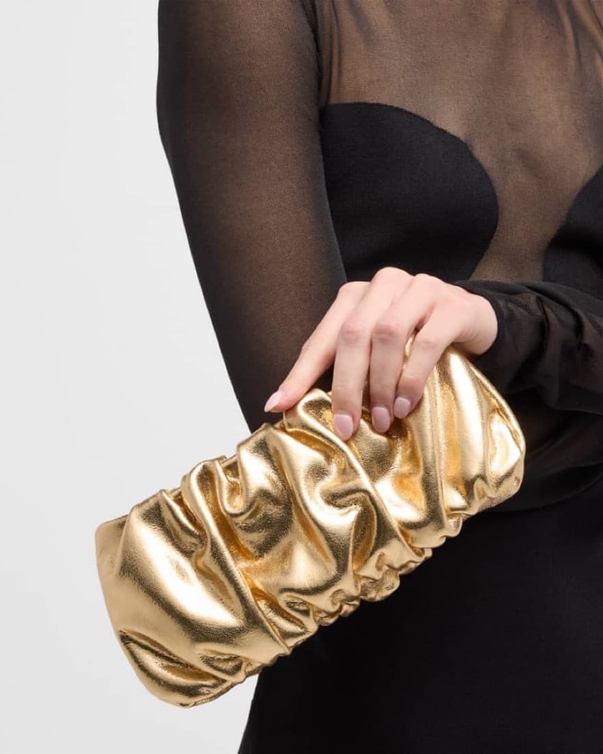 STAUD Gold Bean Bag/Purse/Clutch - Image 1