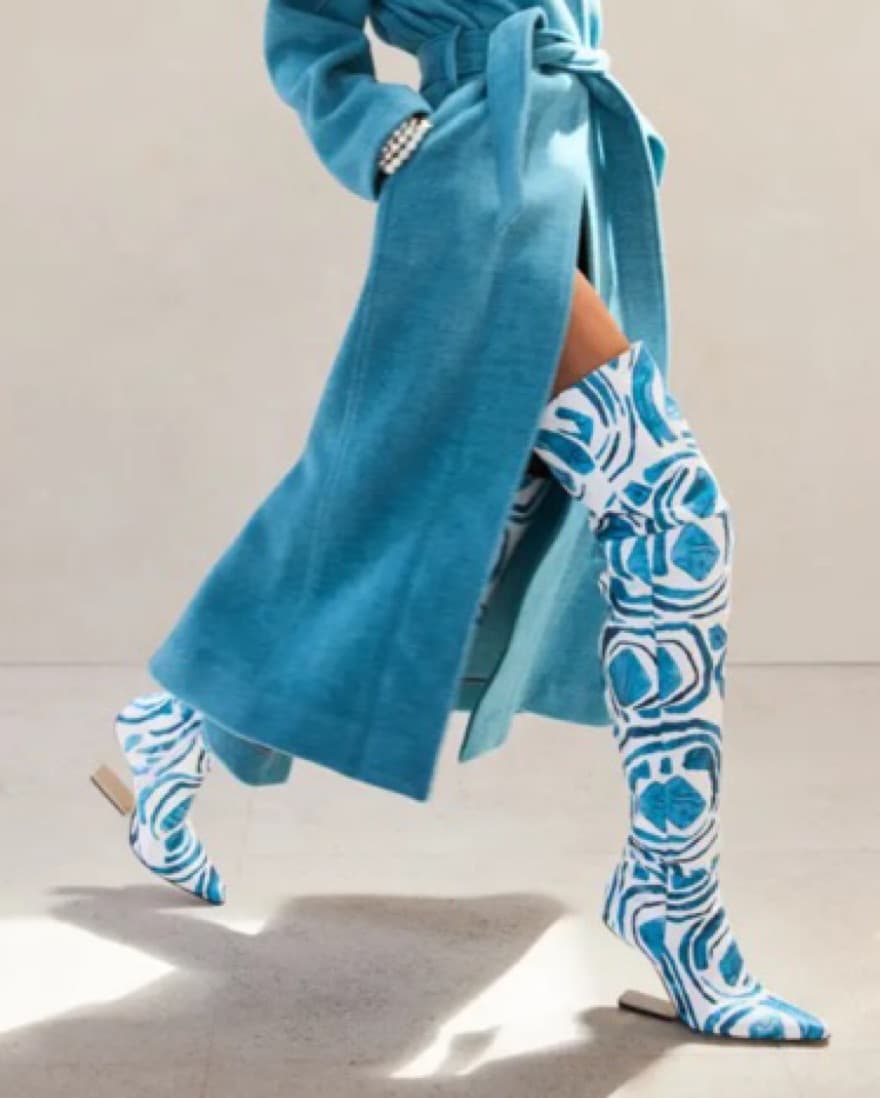 Cult Gaia Yasmina Blue Boot Heels - Image 1