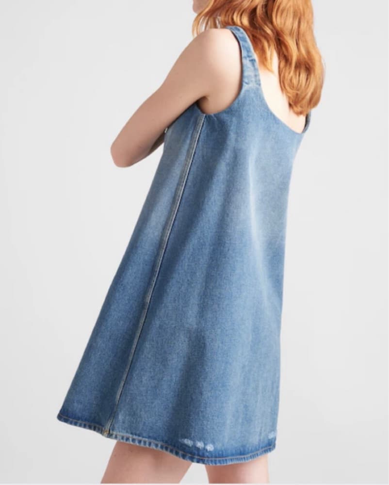 Prada Denim Mini Dress - Image 3
