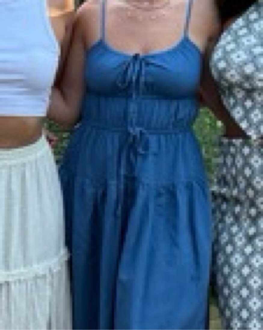 Blue milkmaid dress  - Image 2