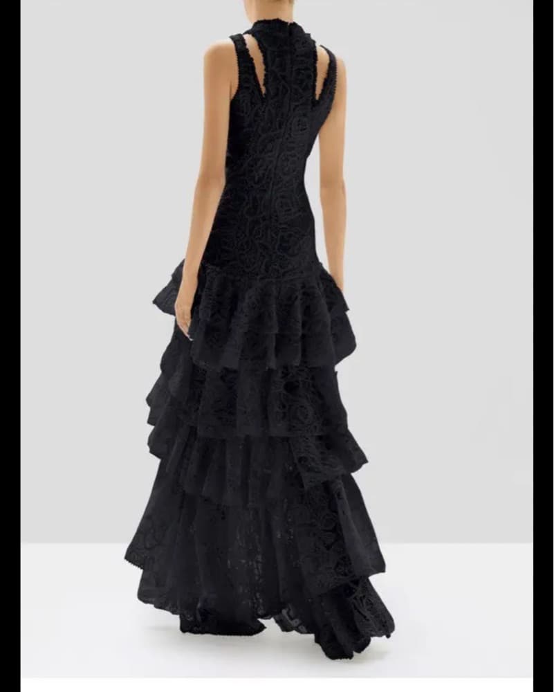Alexis Black Lace Short To Long Dress - Image 2