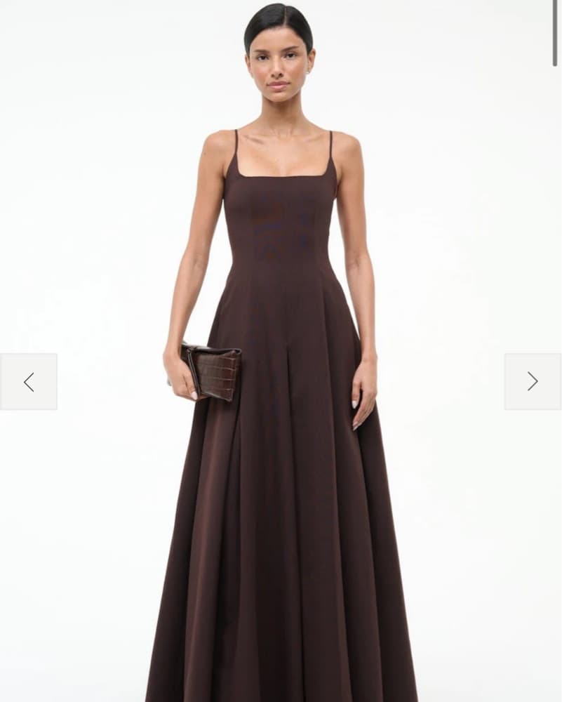 STAUD Joy Gown in Brown - Image 4