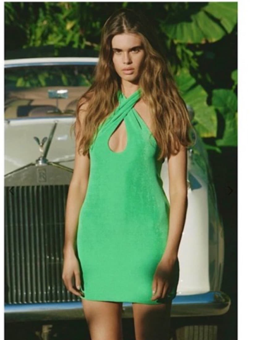 With Jèan Lena Halter Dress In Green - Image 1