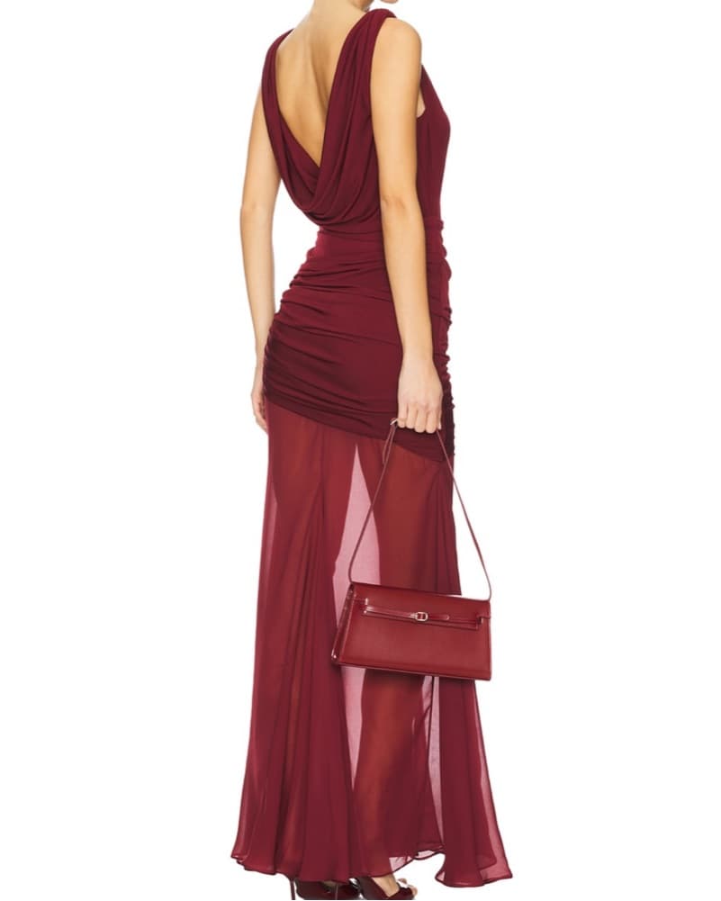 Sultry Burgundy Goddess Gown - Image 1