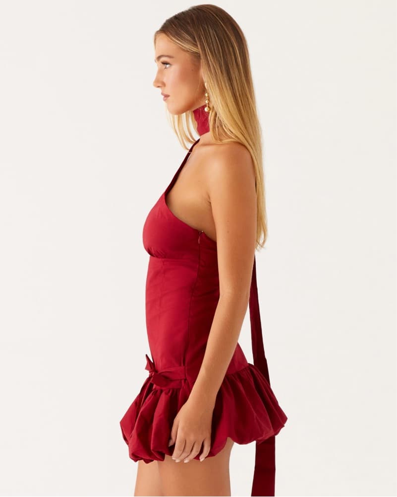 Belina Scarf Mini Dress - Merlot - Image 2