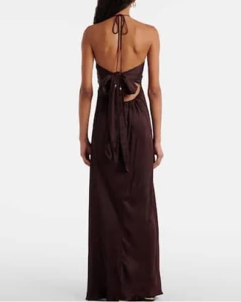 Brown Beaded Maxi Dress - Image 2