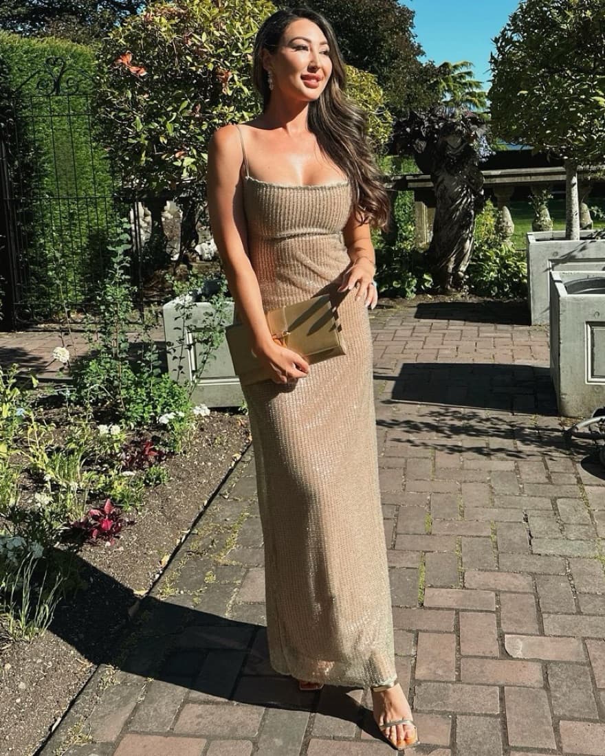 House Of CB Green Beaded Maxi Dress XS - Image 1