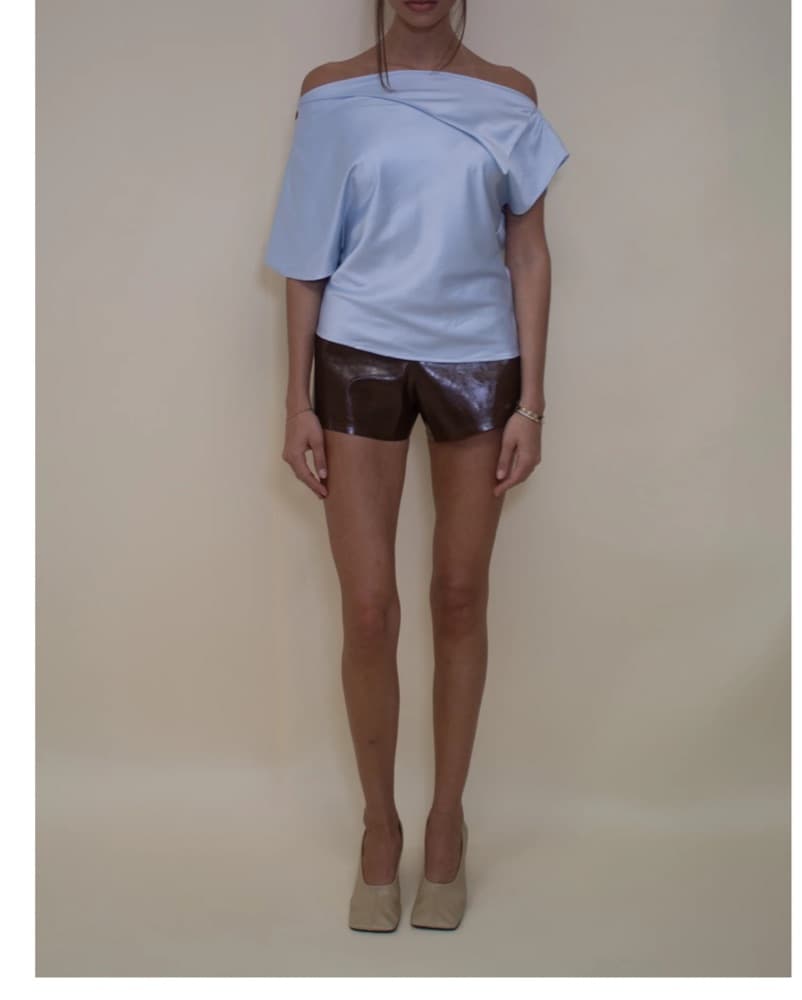 By Gianna Leather Mini Shorts  - Image 2
