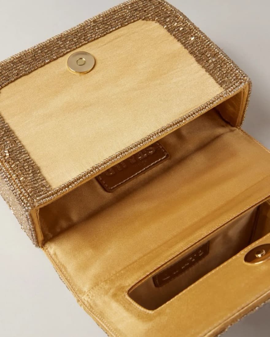 Staud Carmen Beaded Gold Clutch - Image 3
