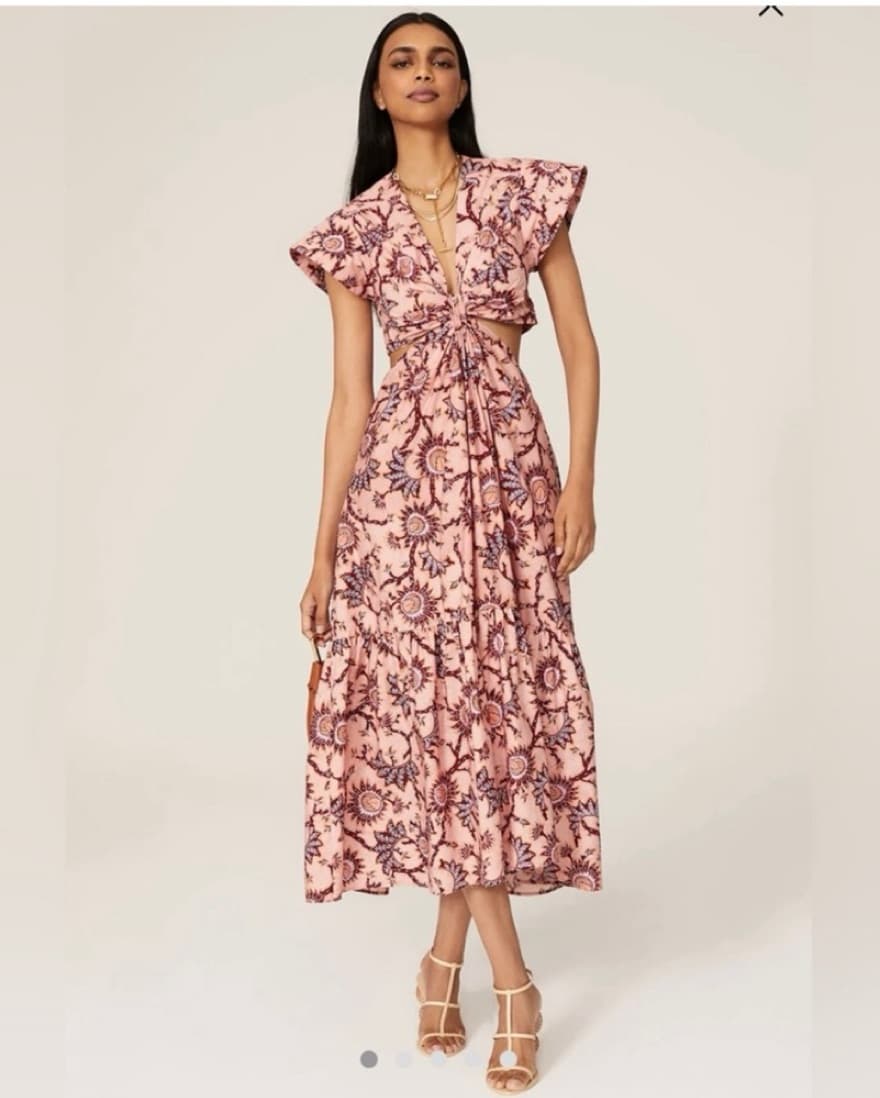 ALC Pink Cutout midi Dress - Image 1