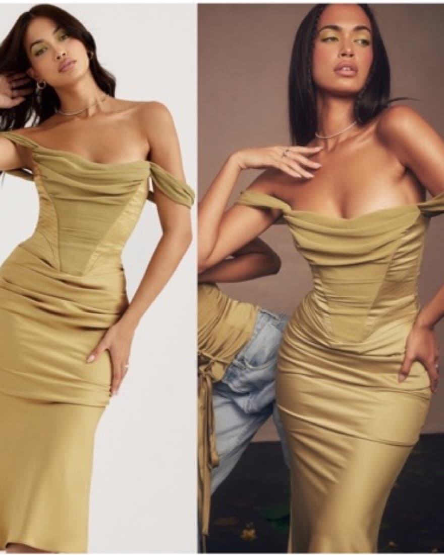 Elegant Draped Midi Dress - Image 4