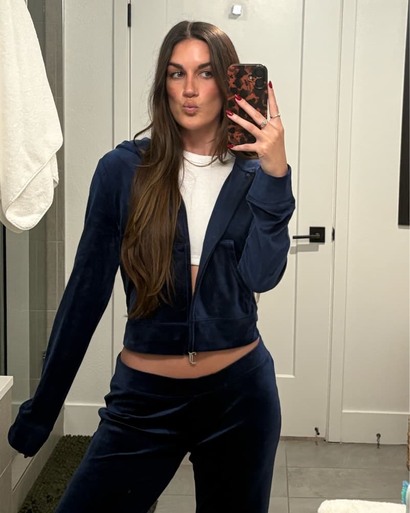Juicy Couture Velour Tracksuit - Navy - Image 5