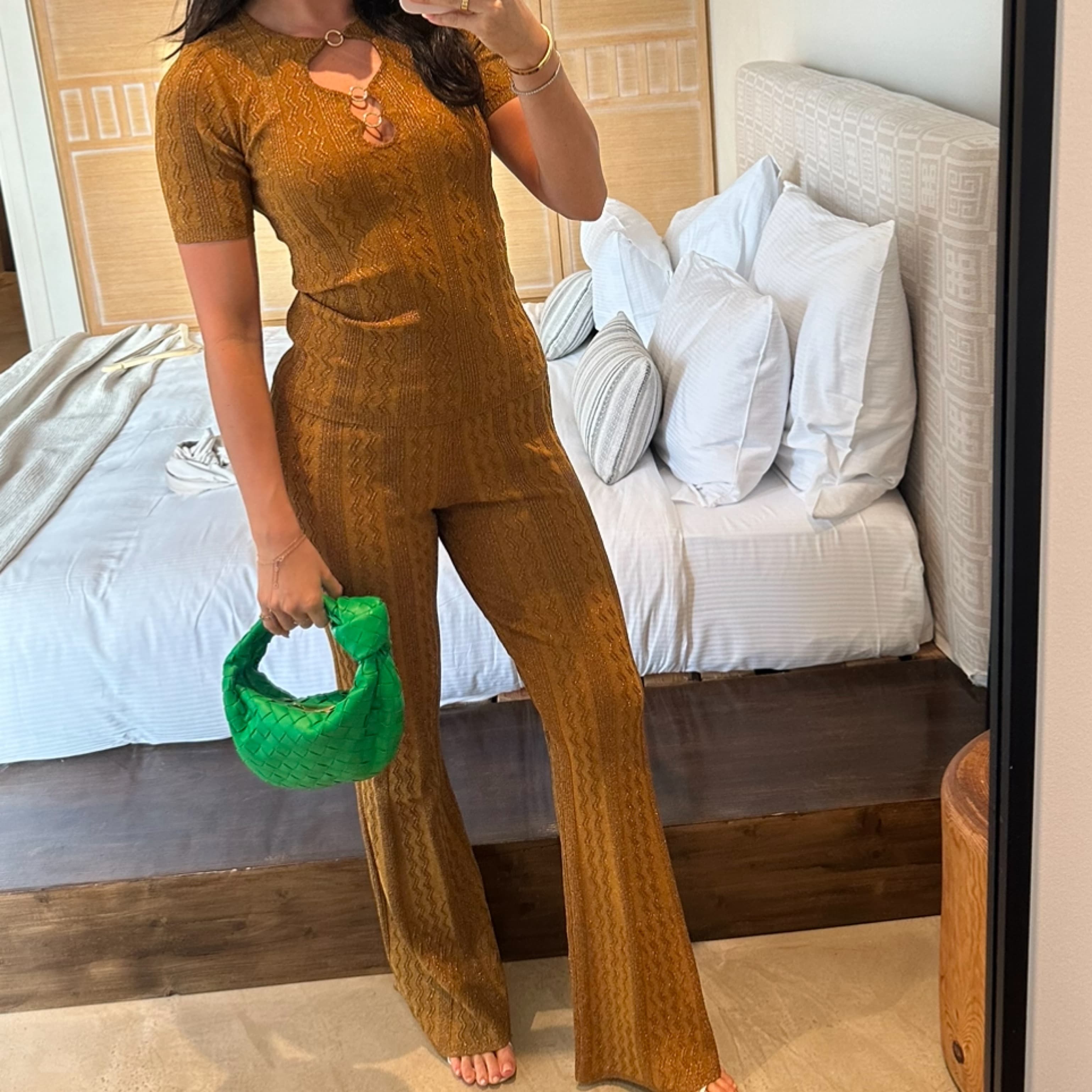 Sandro Metallic cable Knit Set   - Image 2