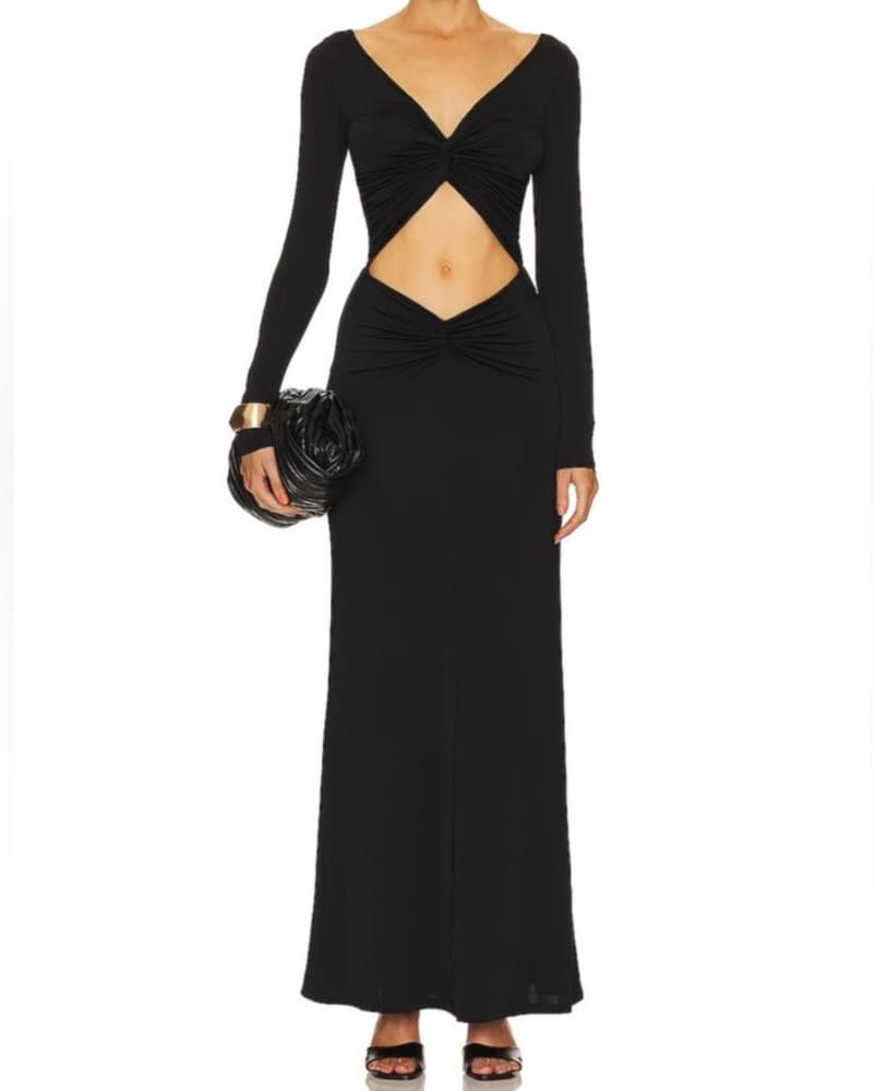 Runched Maxi Dress - Image 1