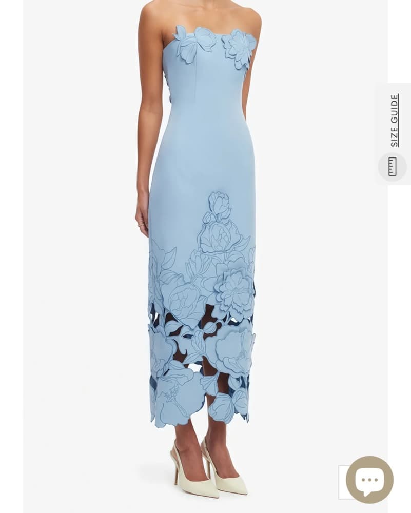 Inga Blue Strapless Floral Dress - Image 1