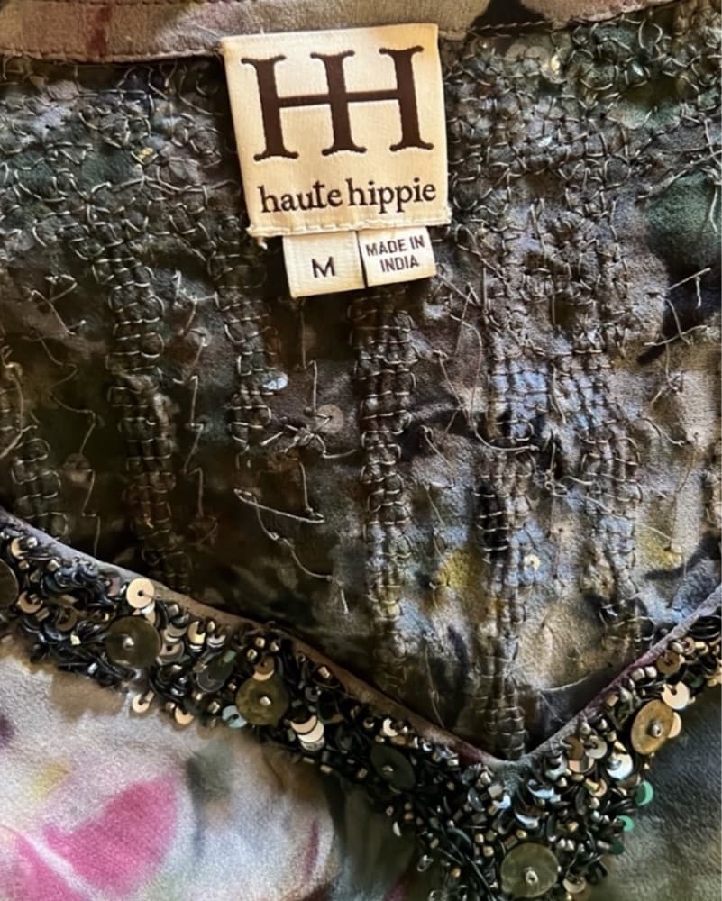 Haute Hippie Silk Embellished Tunic Top - Image 6