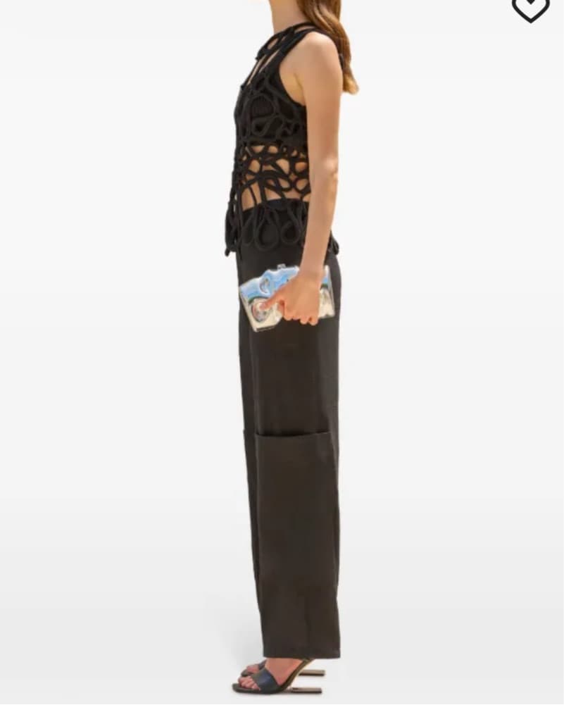 Cult Gaia Danica Crochet Top In Black - Image 3