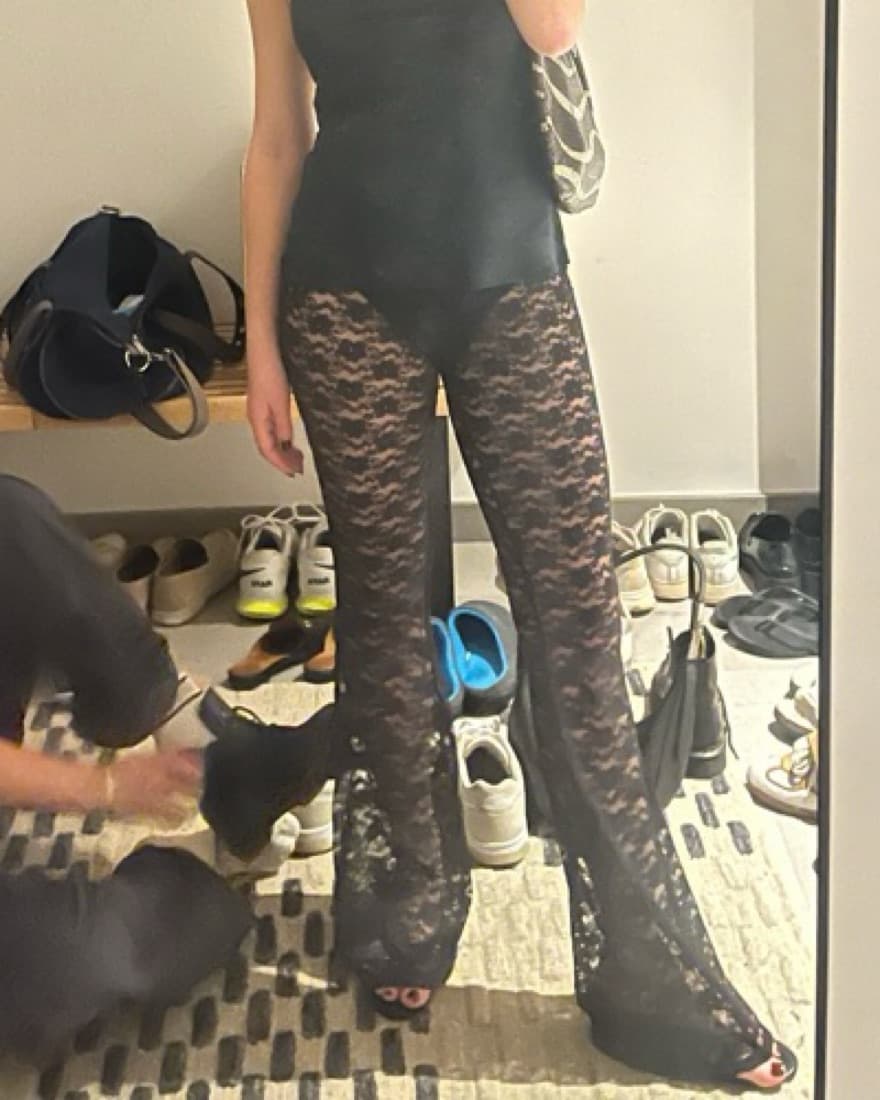 Black See Through Lace Pants  - Image 4