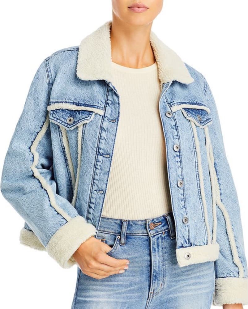 Jonathan Simkhai Denim Shearling Jacket - Image 1