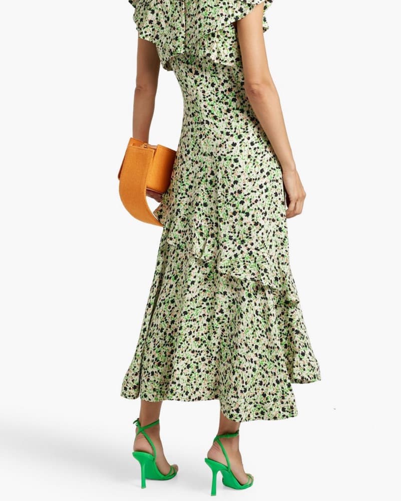 Ruffled Floral-print Crepe Midi Dress - Image 3