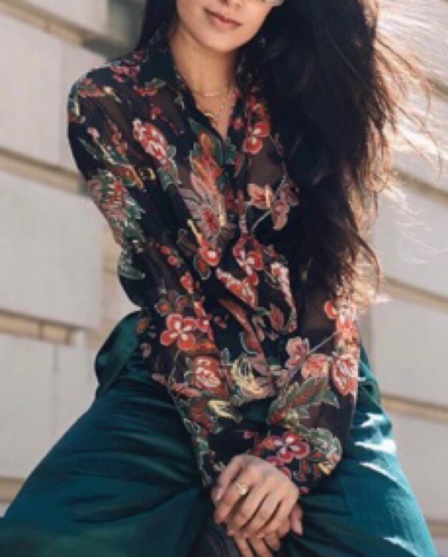 The Kooples Floral Black Sheer Blouse - Image 2