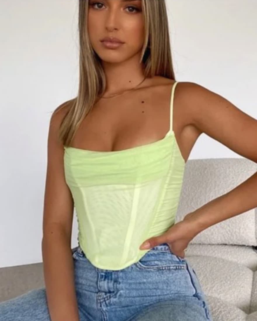 Lime Green Corset Top  - Image 1