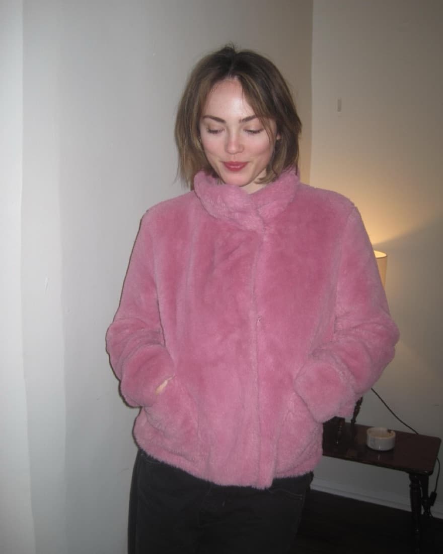 Pink Furry Jacket  - Image 1