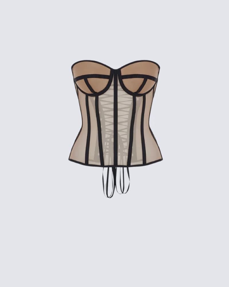 Athens Beige Corset Top - Image 1