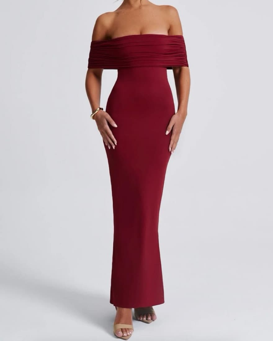 Burgundy Backless Dress - Image 2