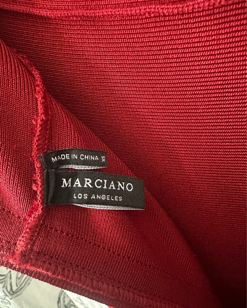 Marciano Red Off The Shoulder Dress - Image 3