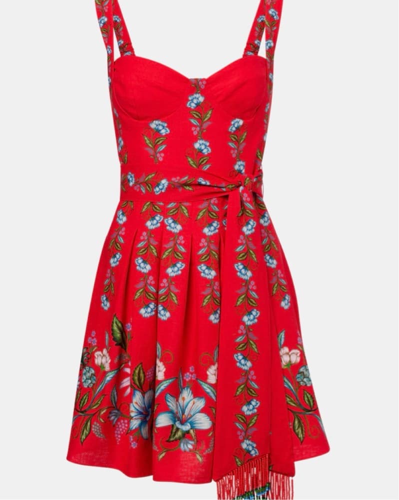 FARM RIO Red Floral Dress - Image 1