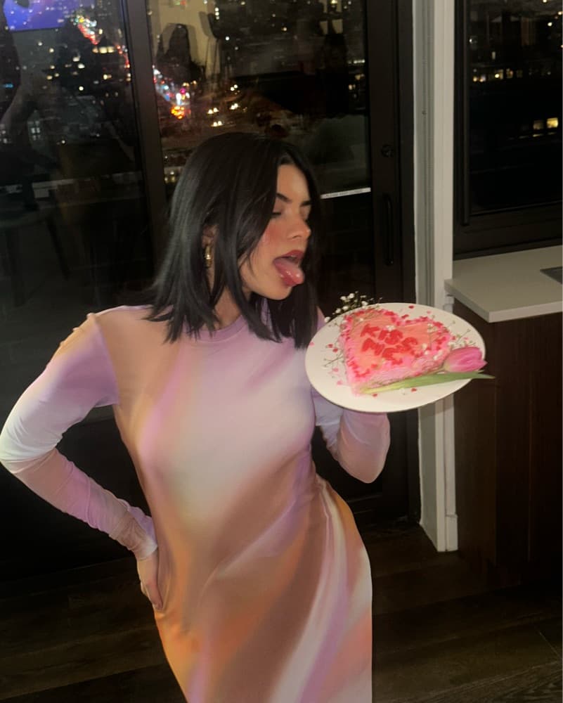 Vibrant Pink/Lilac Long Sleeve Dress - Image 1