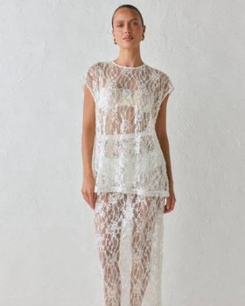 VRG GRL DEVYN SEQUIN TOP WHITE - Image 1