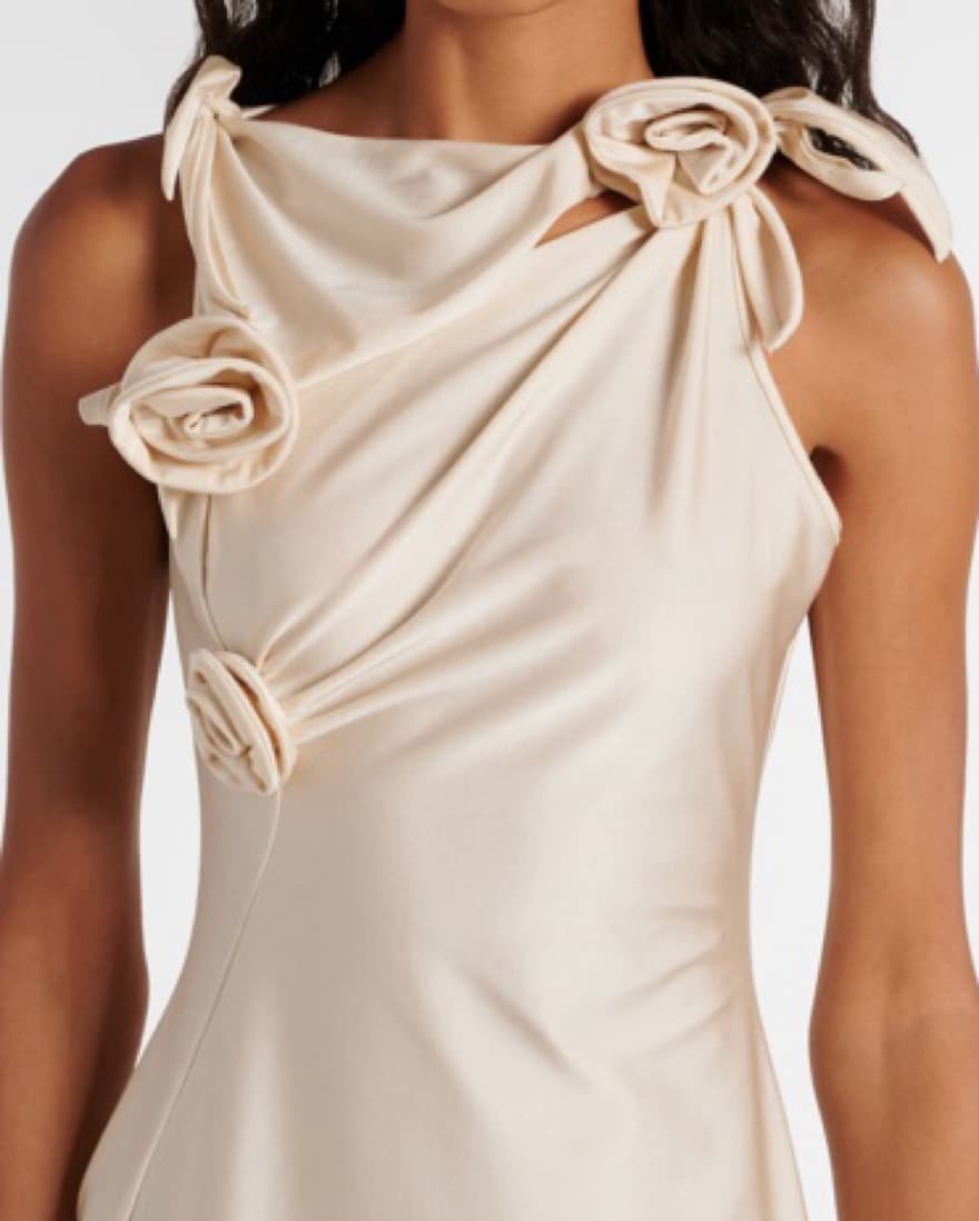 Coperni Floral Gown In Beige - Image 4