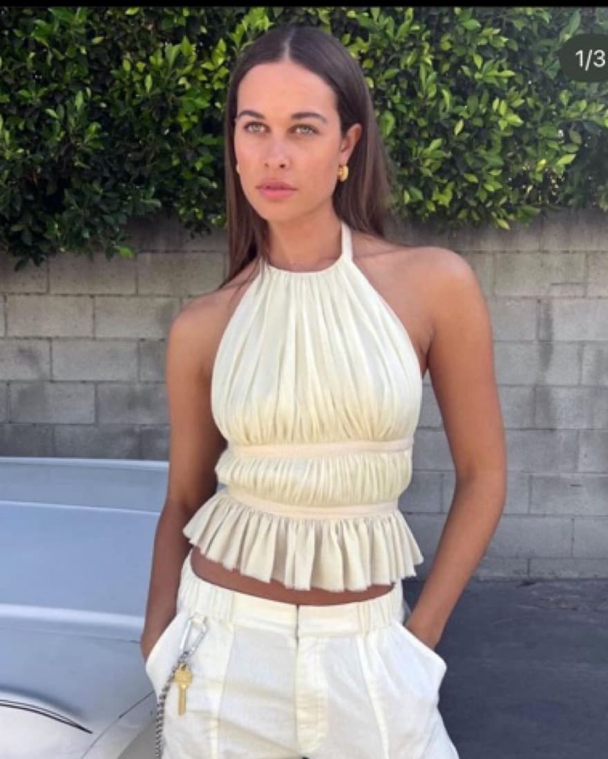Tae Park Chiffon Wrap Top Ivory - Image 1