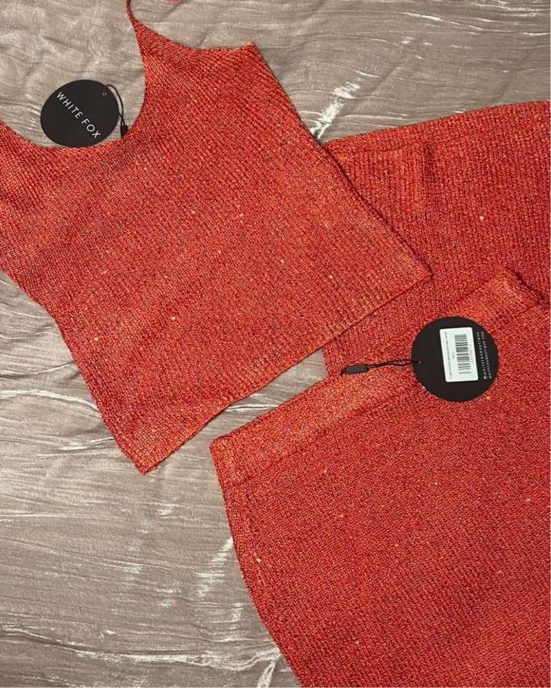 White Fox Sequin Knit Set - Image 2