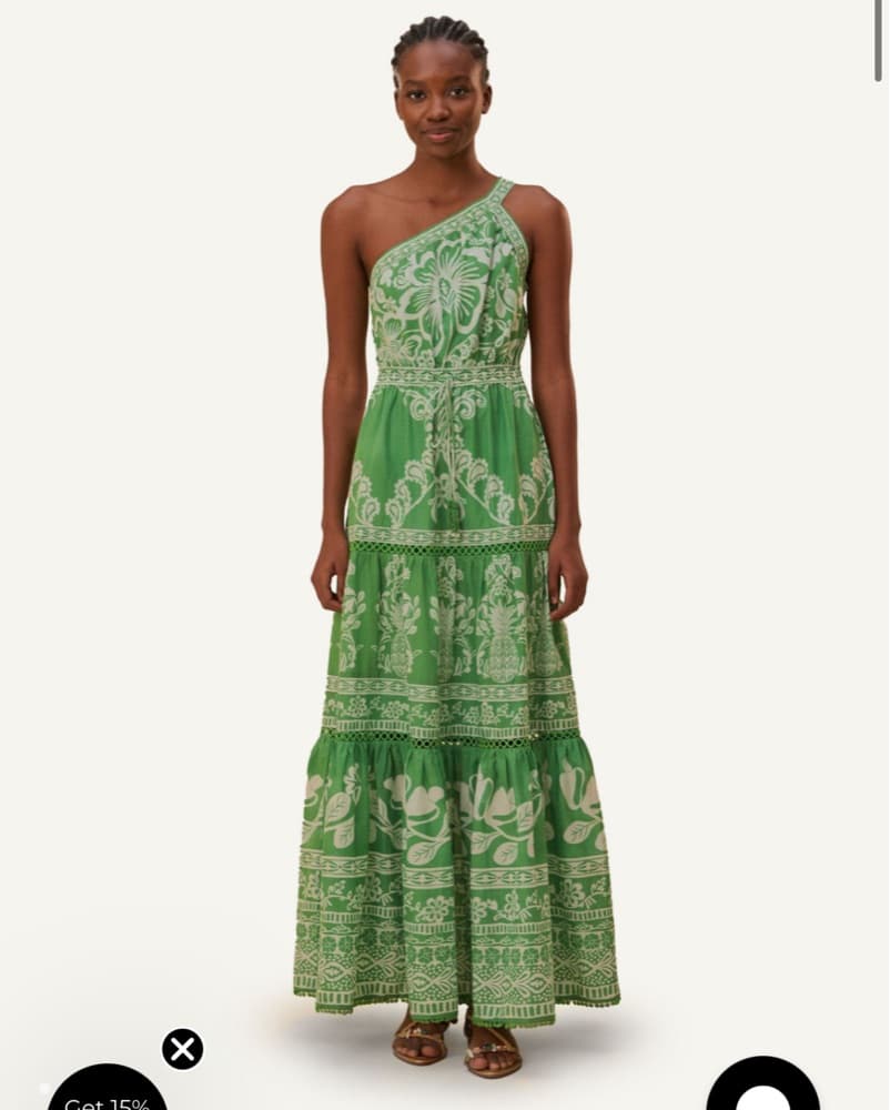 Farm Rio Green Sweet Garden Maxi Dress - Image 1