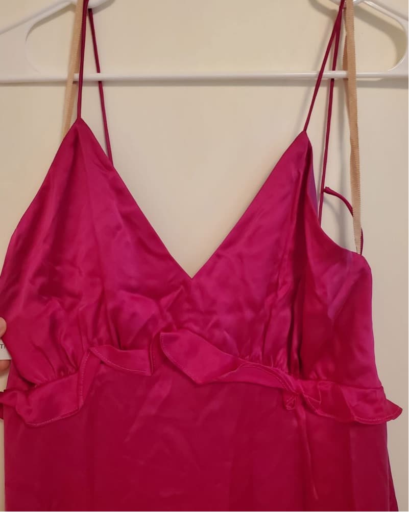 Vibrant Fuchsia Ruffle Formal Gown - Image 4