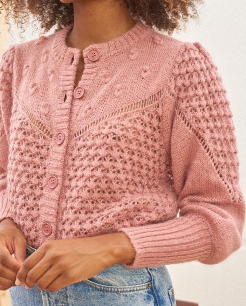 Rouje Dusty Rose Cardigan - Image 2