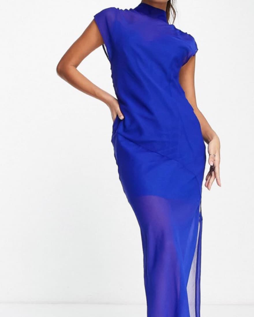 ASOS cutout Back Cobalt Blue Dress  - Image 1