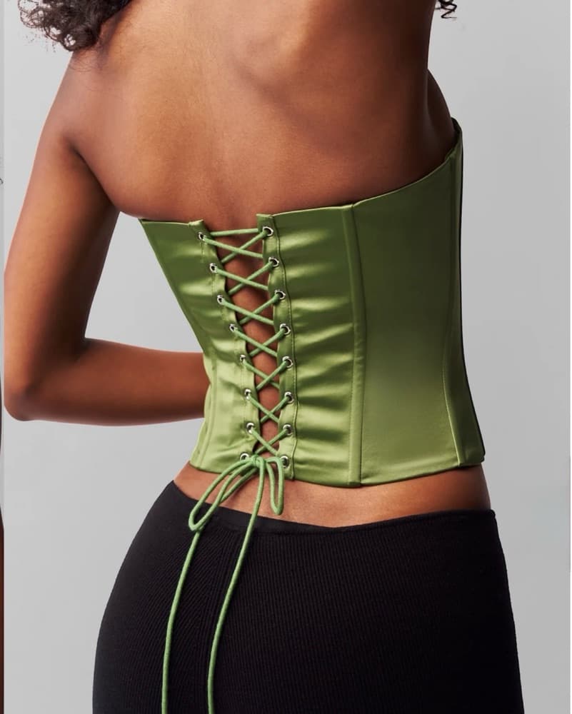 Guizio Satin Corset In Jardin - Image 2