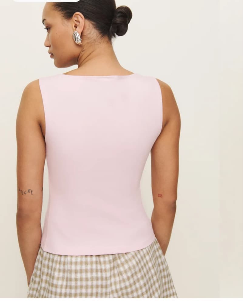 Reformation Pink Button Up Tank Vest - Image 2