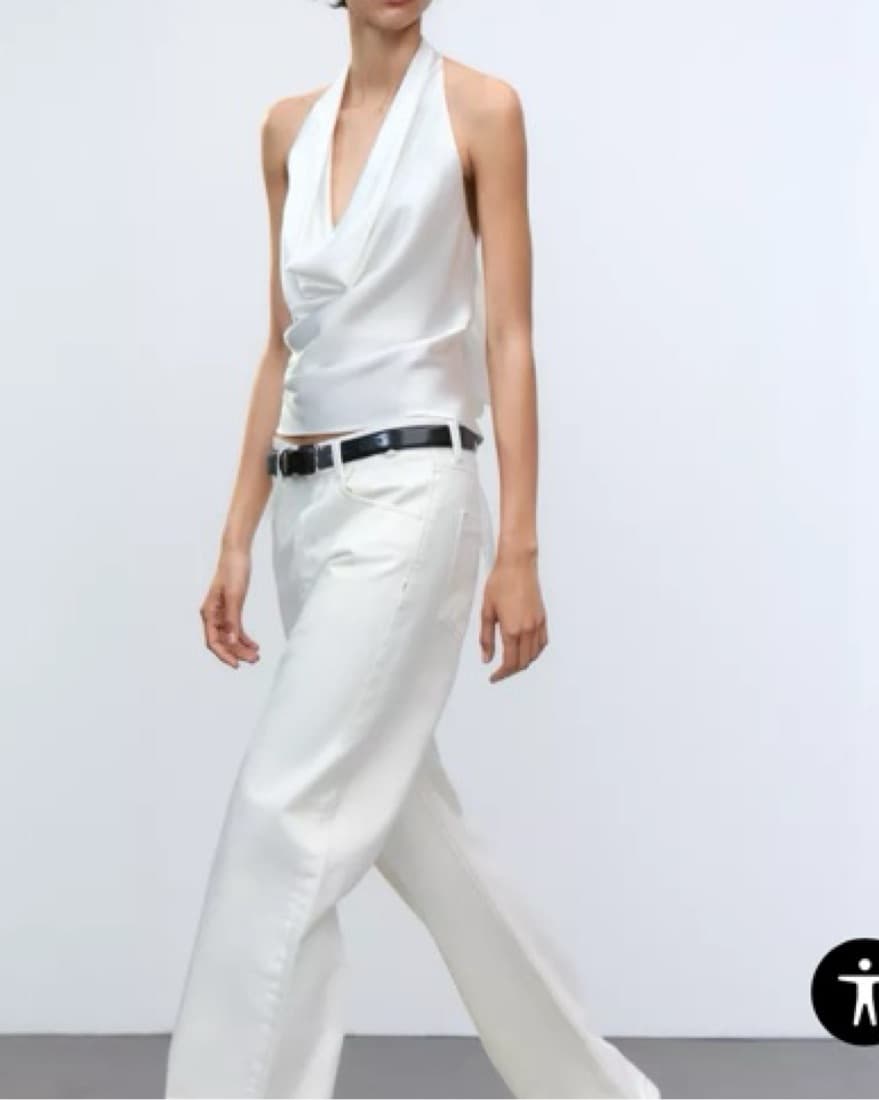 Silk White Backless Top - Image 3