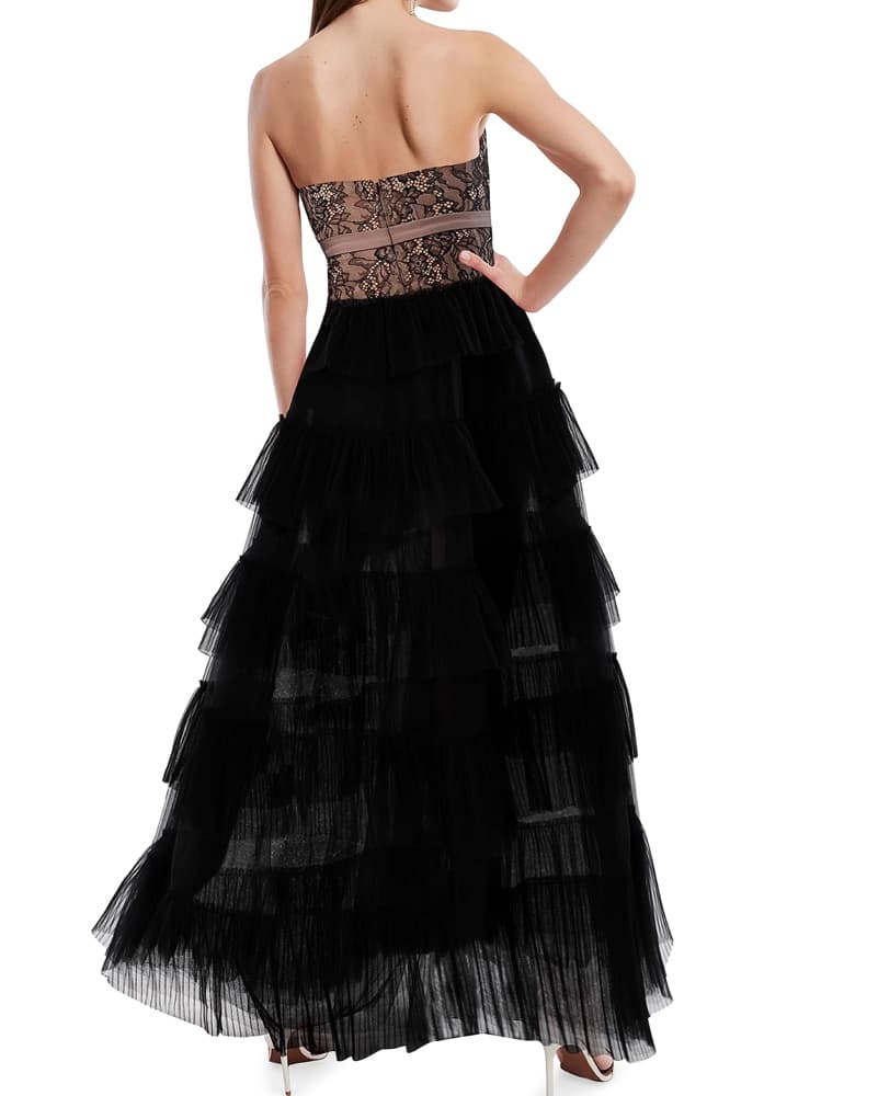 BCBGMAXAZRIA Strapless Lace & Tulle Gown - Image 2