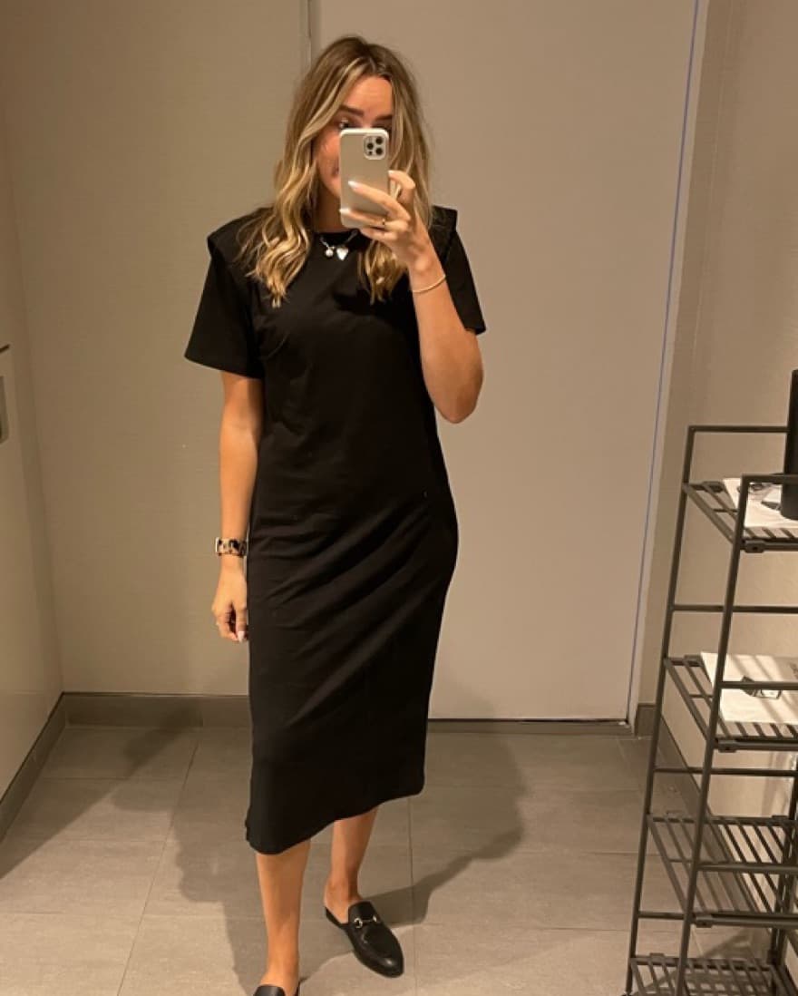 Frame Shoukder Pad Tshirt Dress - Image 2