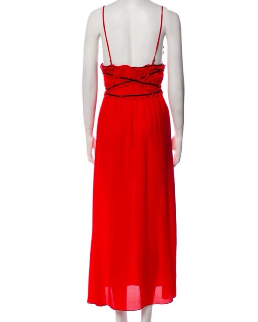 Fleur Du Mal Long Silk Red Dress  - Image 2
